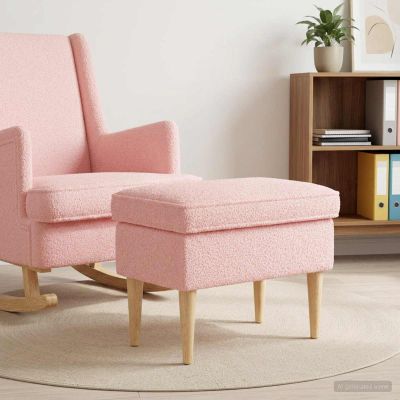 vidaXL Taburetka Ružová 55 x 35 x 41 cm Bouclé