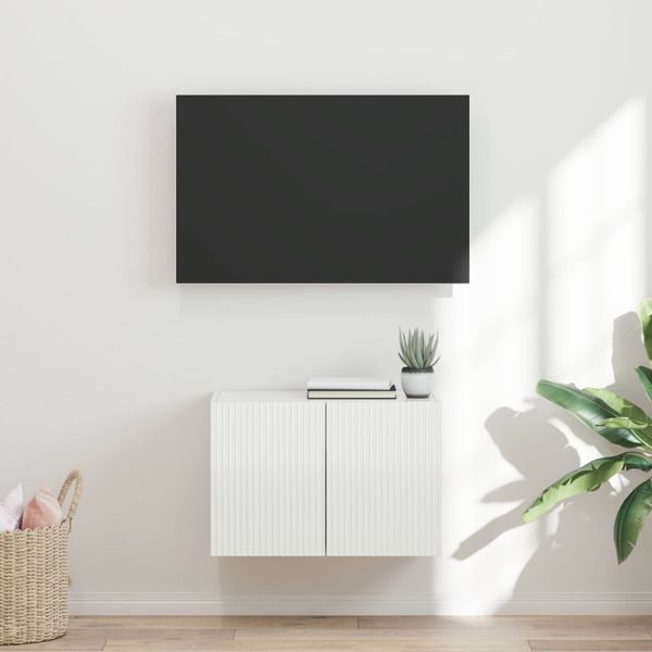 vidaXL TV nástenná skriňa Vysoký lesk bielej 59,5 x 31 x 40 cm