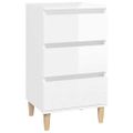 vidaXL Nočný stolík vysoký lesk biely 40x35x70 cm spracované drevo