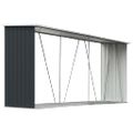 vidaXL Záhradná kôlňa na drevo galvanizovaná oceľ 330x84x152 cm antracitová