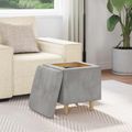 vidaXL Ottoman s Úložným Priestorom Svetlosivá 40 x 40 x 45 cm Zamat