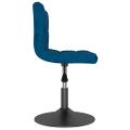 vidaXL Otočná barová stolička modrá zamatová