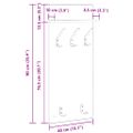 vidaXL Vešiak na stenu Nástenná montáž Čierny dub 40 x 10 x 90 cm