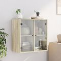 vidaXL Bočná skrinka so sklenenými dvierkami dub sonoma 68x37x68,5 cm