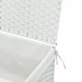vidaXL Kôš na bielizeň s vekom biely 55,5x35x34 cm polyratan