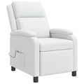 vidaXL Masážne relaxačné kreslo Biela Umelá koža