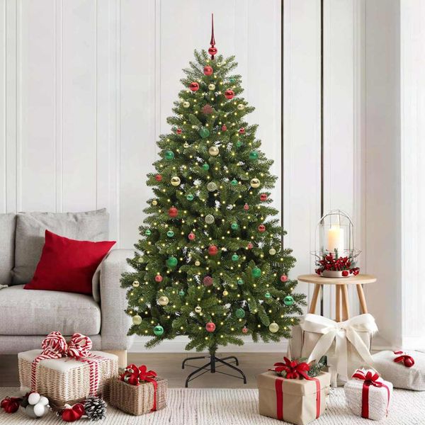 vidaXL Umelý vianočný stromček 180 cm 300 LED Teplá biela PVC a oceľ