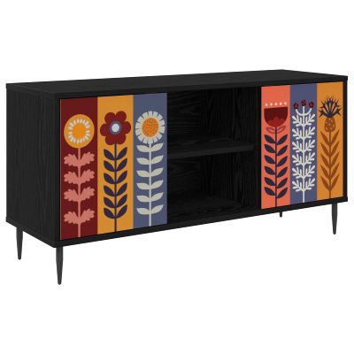 vidaXL TV skrinka ESSEN 102 x 33 x 51 cm Čierny dub Kompozitné drevo