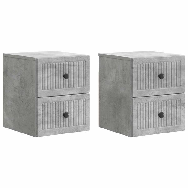 vidaXL Nástenná nočná skrinka 2 pcs Betónovo sivá 33 x 34,5 x 40 cm