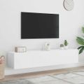 vidaXL TV nástenné skrinky s LED svetlami 2 ks biele 80x35x31 cm