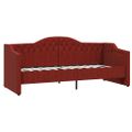 vidaXL Pohovka s USB vínovo-červená látková 90x200 cm