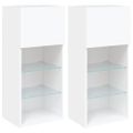 vidaXL TV skrinky s LED svetlami 2 ks biele 40,5x30x90 cm