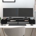 vidaXL Stojan na monitor čierny 100x27,5x15 cm masívna borovica
