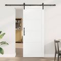 vidaXL Posuvné dvere 83 x 202 cm Borovicový masív Biela a čierna