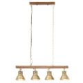 vidaXL Industriálna stropová lampa mosadzná E27 mangovníkové drevo